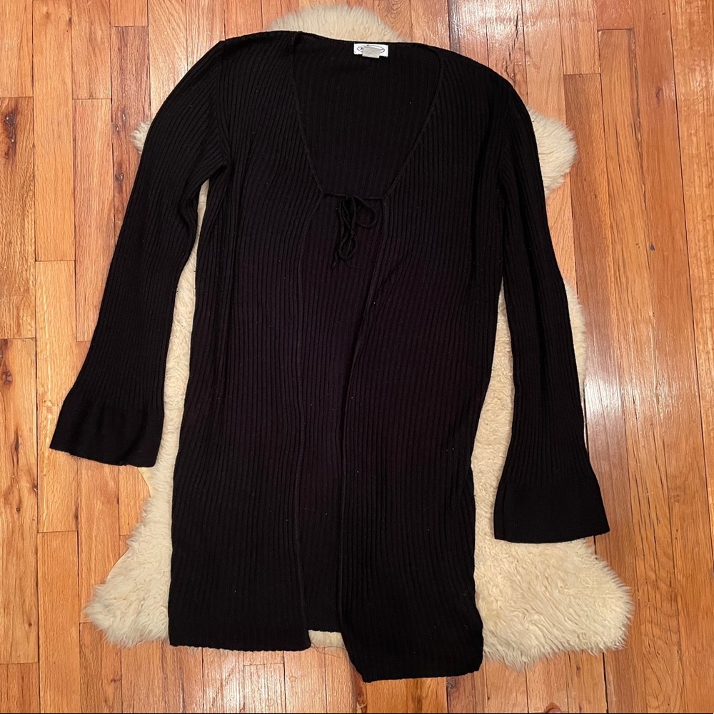Pre-Loved Stylish Black Ribbed Cardigan